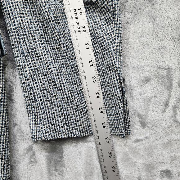 Travelsmith Sport Coat Mens 42L Black White Blue Silk Tweed Houndstooth Blazer - Picture 12 of 13